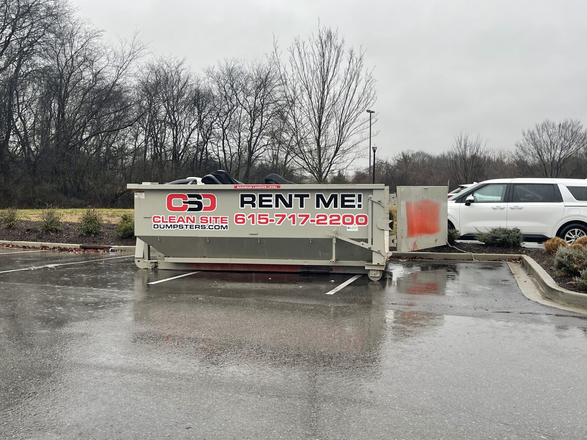 Roll-off dumpster for residential renovation project